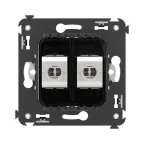 Avanti Компьютерная розетка RJ-45 без шторки в стену, кат.6 двойная экранированная, Черный квадрат