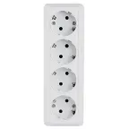 Розетка Рим 4-местная 16А с заземлением белая