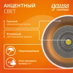 Светильник светодиодный декоративный бытовой HD012 12W (белый золото) 3000K 79x200мм | HD012 | Gauss