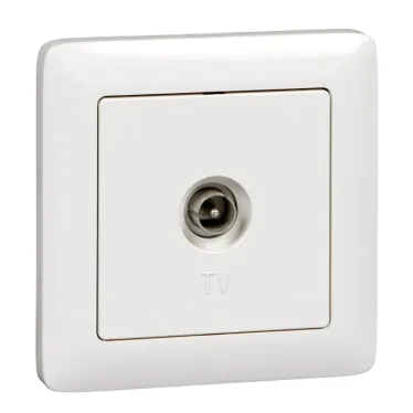 ХИТ Розетка телевизионная TV скрытая оконечная белая
