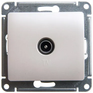 GLOSSA Розетка телевизионная TV проходная 4DB перламутр в рамку