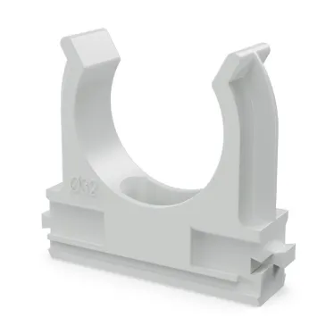 Крепеж-клипса для труб АБС-пластик в п/э d32 мм (25шт/500шт уп/кор)