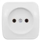 Розетка Минск одноместная ОП 10А без заземления белая