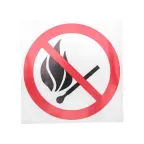 Наклейка Запрещается пользоваться открытым огнем и курить d - 180 мм,