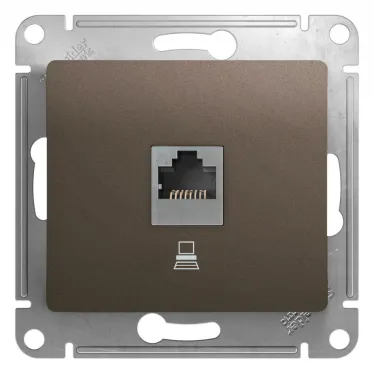 Glossa Шоколад Мех Розетка компьютерная RJ45 кат.5E | GSL000881K | SE