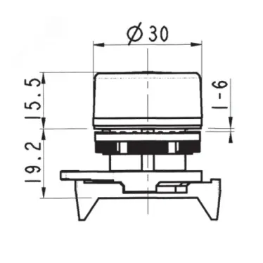 Кнопка плоская без фиксации,  красная | ABHTR1 | DKC