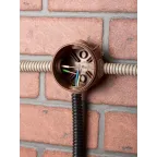 Коробка распаячная КМР-040-038 с крышкой (73х43) 4 мембранных ввода тёмное дерево IP54 PROxima