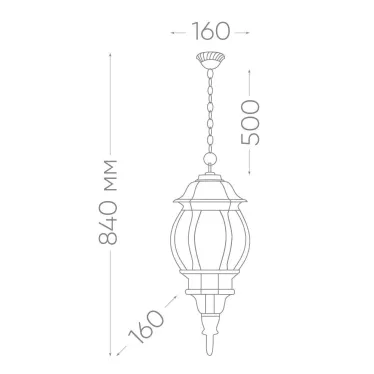 Светильник НСУ-100w цепь Е27 IP44 черный