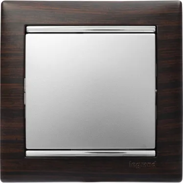 Выключатель одноклавишный, в рамку, алюминий