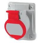 Розетка скрытой установки с наклоном IP44 16А 3P+E+N 400В. Пружинный зажим.