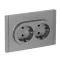 FORTE@PIANO Розетка 2-местная с заземлением с защитными шторками безвинтовое крепление 16А FP523 сталь IEK