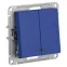 ATLASDESIGN выключатель двухклавишный с подсветкой, сх.5а, 10АХ, механизм, АКВАМАРИН