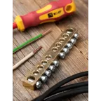 Шина нулевая 8х12мм 125А 10 отверстий крепеж по центру латунь PROxima