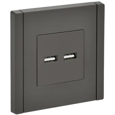 FORTE@PIANO Розетка USB A+A 3,1А FP349 серый IEK