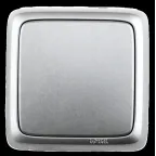 Выключатель одноклавишный наружный с изоляционной пластиной серебро 10А