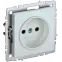BRITE Розетка 1 пост без заземления с защитными шторками 10А РСш10-2-БрЖ жемчуг IEK