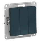 Выключатель трехклавишный ATLASDESIGN схема 1+1+1 10АХ механизм изумруд