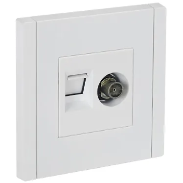 FORTE@PIANO Розетка двойная TV+RJ45 кат.5E FP236 белый IEK