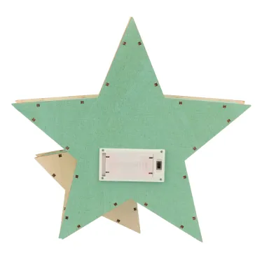 Деревянная фигура с подсветкой Домик Звездочета бирюзовая 26х7х25 см, | 504-019 | NEON-NIGHT