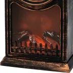 Светодиодный камин Старинные часы с эффектом живого огня 14,7x11,7x25 см, бронза, батарейки 2хС (не в комплекте) USB | 511-021 | NEON-NIGHT