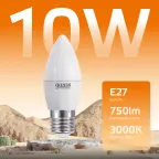Лампа светодиодная Elementary Свеча 10W 750lm 3000K E27 LED 1/10/100 | 30210 | Gauss