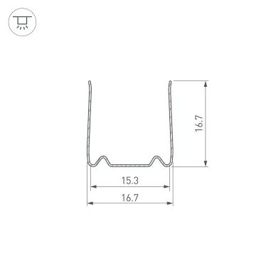 Профиль гибкий ARL-MOONLIGHT-1515-3D-2x500 ANOD (arlight, Алюминий) | 029421 | Arlight