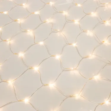 Гирлянда "Сеть" 1,8х1,5м, прозрачный ПВХ, 180 LED ТЕПЛЫЙ БЕЛЫЙ | 215-136 | NEON-NIGHT