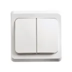 ЭТЮД Выключатель двухклавишный скрытый с подсветкой белый сх.5
