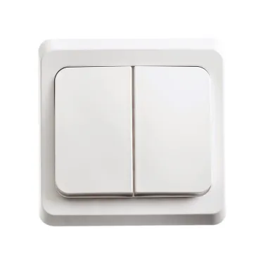 ЭТЮД Выключатель двухклавишный скрытый с подсветкой белый сх.5