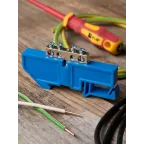 Шина нулевая N 63.04 изолятор на DIN-рейку (латунь)