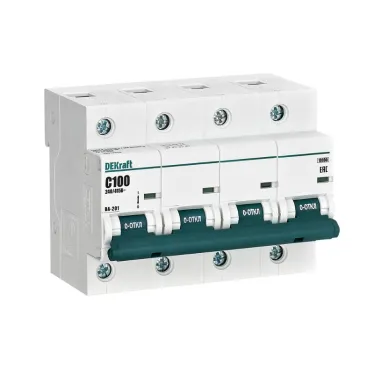 Выключатель автоматический четырехполюсный 100А С ВА-201 10кА
