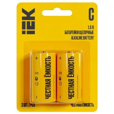 Батарейка щелочная Alkaline LR14/C (2шт/блистер) IEK
