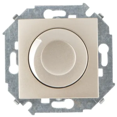 Регулятор напряжения поворотно-нажимной, 500Вт, 230В, винтовой зажим, шампань