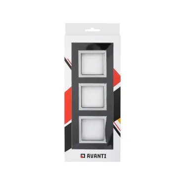 Рамка из натурального стекла, ''Avanti'', черная, 6 модулей