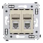 Avanti Розетка телефонная в стену двойная, ''Ванильная дымка''