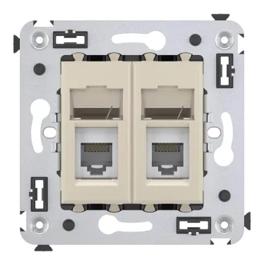 Avanti Розетка телефонная в стену двойная, ''Ванильная дымка''
