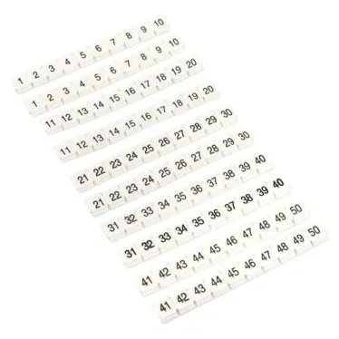 Маркеры для JXB-ST/Push-in 2,5 с нумерацией 1-50 для крепления сбоку (100 шт.) EKF