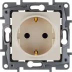 ETIKA Розетка с заземлением со шторками слоновая кость