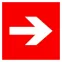 Знак F 01-01 ''Направляющая стрелка'' 200х200 мм, пленка самоклеящаяся с покрытием фотолюминесцентным ГОСТ Р 12.4.026-2001