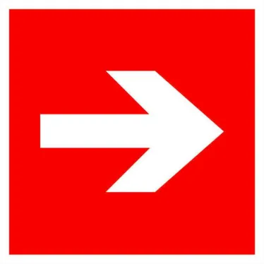 Знак F 01-01 ''Направляющая стрелка'' 200х200 мм, пленка самоклеящаяся с покрытием фотолюминесцентным ГОСТ Р 12.4.026-2001