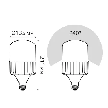 Лампа светодиодная промышленная Elementary T140 80W 6400lm 4000K E40 LED 1/8 | 63428 | Gauss