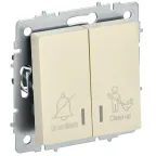 BRITE Выключатель 2-клавишный с индикацией для отелей 10А ВС10-2-9-БрКр бежевый IEK
