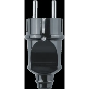 Вилка Navigator 61 360 NCA-PL02-16A-E-BL прямая с заземлением черная