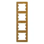 GLOSSA Рамка 4 поста вертикальная дуб