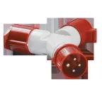 Адаптер двухлучевой16А 3Р+PЕ IР44 380В TS1012-214