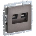 BRITE Розетка двойная RJ11+RJ45 кат.5E РК/Т12-БрТБ темная бронза