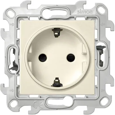 Розетка 2К+З с защитными шторками Push@Go, слоновая кость