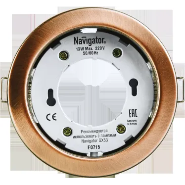 Светильник светодиодный ДВО NGX-R1-006-GX53 220В GX53 IP20 черненая медь | 71282 | Navigator