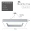 Светильник светодиодный Geometria Quadro SPO-162-W-40K-070 70Вт 4000К 4200Лм IP40 800х800х80 белый подвесной