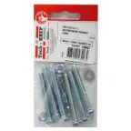 Болт DIN933 М6х50 шестигранная голова полная резьба оцинкованный + гайка + шайба (6 шт)